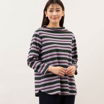 ＜MISSEL＞マルチボーダージャカードトップス（２１１２６３８４）