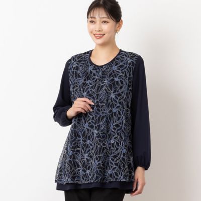 チュール刺繍カットソー（21126414） | MISSEL/ミゼール