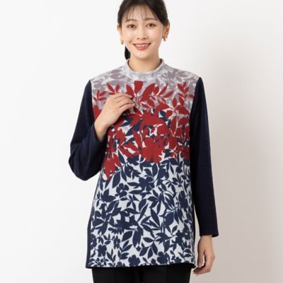 ＜MISSEL＞グラデーションリーフ　起毛カットソー（２１１２６４１９）