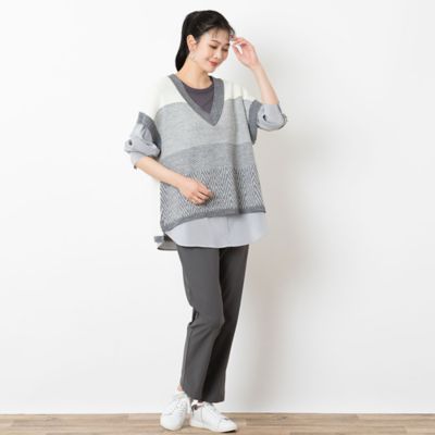 シャツドッキングプルオーバー（ストライプ）（２１１２６４５３Ａ）