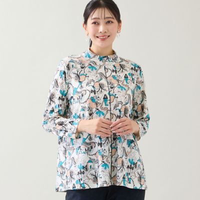 ＜MISSEL＞【洗える・日本製・３Ｌ／４Ｌサイズあり】メルヘンタウン柄カットソー（２１１２６５０２）