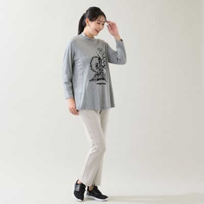 のんまま♬(L) 洗える・日本製・3L／4Lサイズあり】時計塔柄カットソー