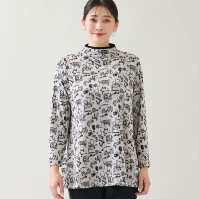 洗える・日本製・3L／4Lサイズあり】モチーフ柄ジャカード