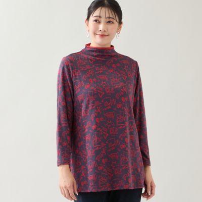 洗える・日本製・3L／4Lサイズあり】モチーフ柄ジャカード