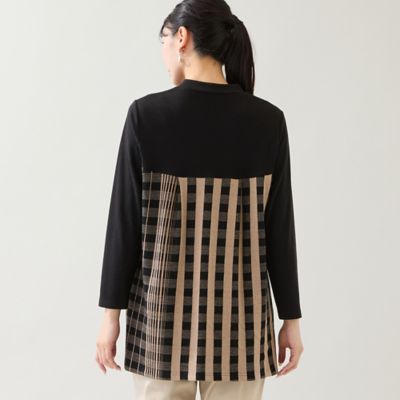 洗える・日本製・3L／4Lサイズあり】裾フレア チェック柄