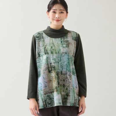 新品未使用完売品holiday TULIP柄カットソー 洗える・日本製・3L／4Lサイズあり】風景柄カットソー