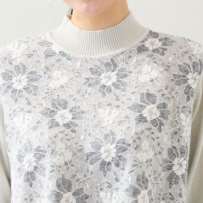 アンサンブル可・3L／4Lサイズあり】フロントレースチュニック