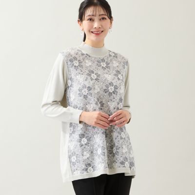 アンサンブル可・3L／4Lサイズあり】フロントレースチュニック