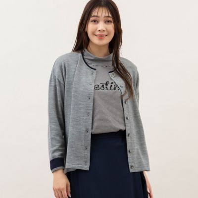 ＜MISSEL＞バイカラーニットカーディガン（２１１３６３４３）