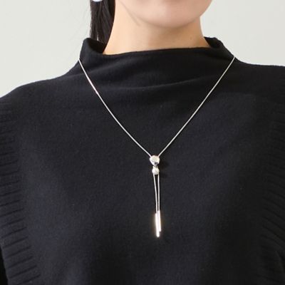 ネックレス♡ miniパールモチーフ スライドネックレス（21145507