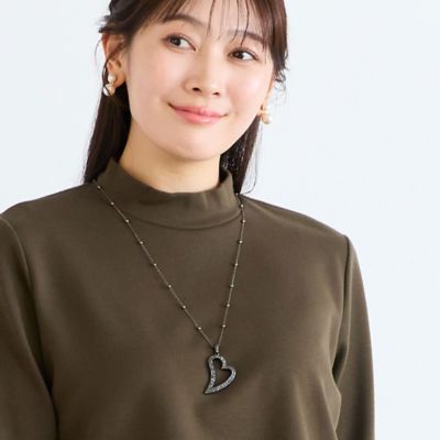 ◾️イッセイミヤケ　ハート　ネックレス　ニット編物　黒　ラリエット　箱付 一部店舗／WEB限定】ハートモチーフネックレス（21145606