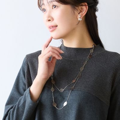 一部店舗／WEB限定】リーフモチーフロングネックレス