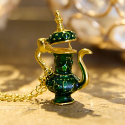 一部店舗／WEB限定】ティーポットネックレス（グリーン