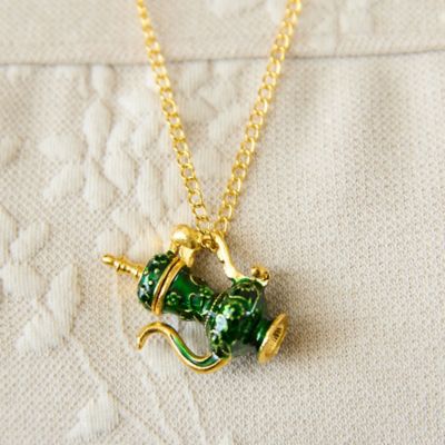 一部店舗／WEB限定】ティーポットネックレス（グリーン