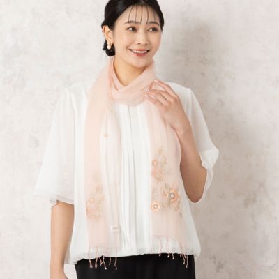 MISSEL/ミゼール ビーズフラワー刺繍ストール(21162502)