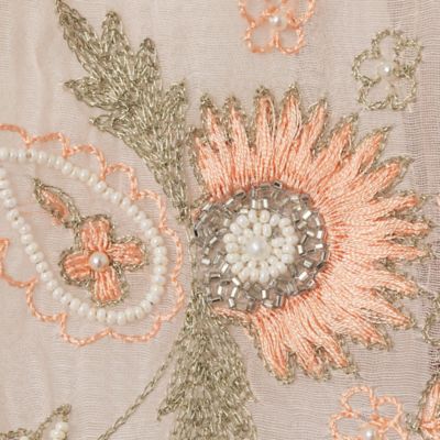 ビーズフラワー刺繍ストール（２１１６２５０２）