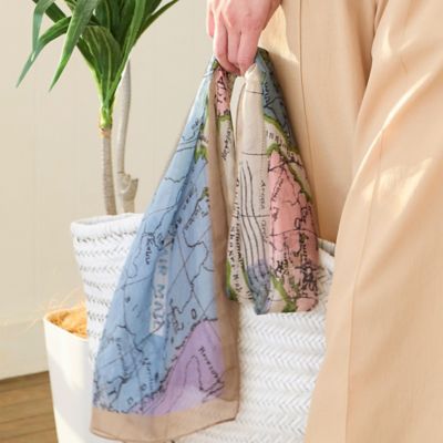 接触冷感】地図柄ストール（21162601） | MISSEL/ミゼール