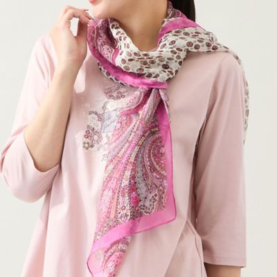 接触冷感】小紋柄ストール（21162602） | MISSEL/ミゼール