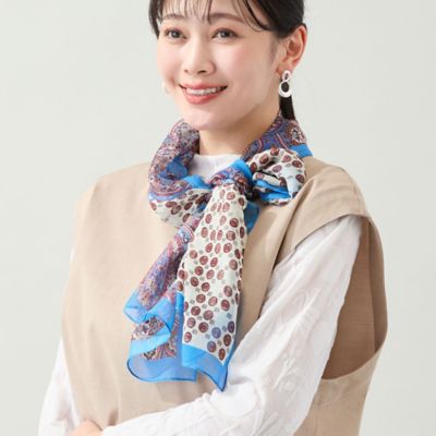 接触冷感】小紋柄ストール（21162602） | MISSEL/ミゼール