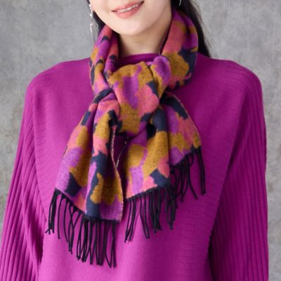 MISSEL/ミゼール【洗える・一部店舗・WEB限定・フランス製】cat silhouetteストール(21165504) ピンク スカーフ・ショール【三越伊勢丹/公式】