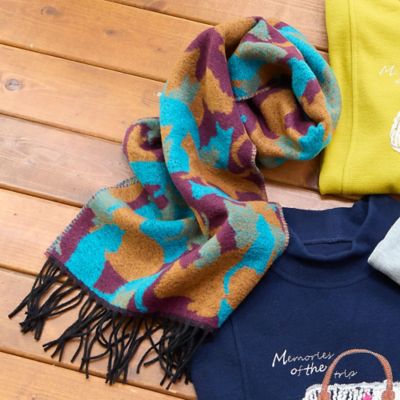 MISSEL/ミゼール【洗える・一部店舗・WEB限定・フランス製】cat silhouetteストール(21165504) アオ スカーフ・ショール【三越伊勢丹/公式】