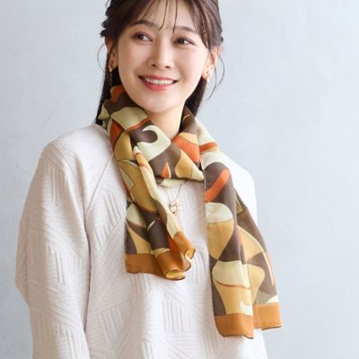 一部店舗／WEB限定・イタリア製・洗える】幾何柄カラーストール