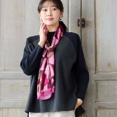 一部店舗／WEB限定・イタリア製・洗える】幾何柄カラーストール
