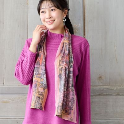 一部店舗／WEB限定・ウール100％】街並み柄ウールストール