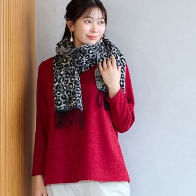 一部店舗／WEB限定・フランス製・洗える】パンサー柄マフラー