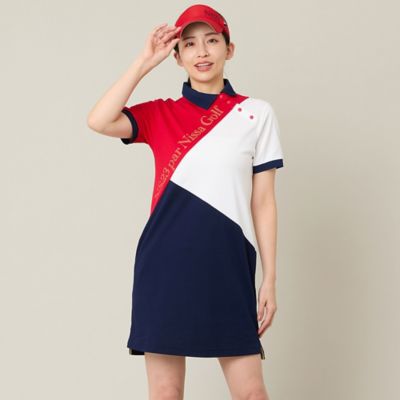 Women's】【吸水速乾】マリーンフラッグポロワンピース