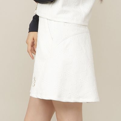 新品 golf S 半袖シャツ スカート セット白　グレー Women's／セットアップ対応】膨れJQ スカート