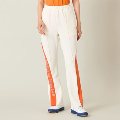 アサ　法政orangeパンツ MD&白パンツセット レディース】アクアスーティングジャージフレアパンツ