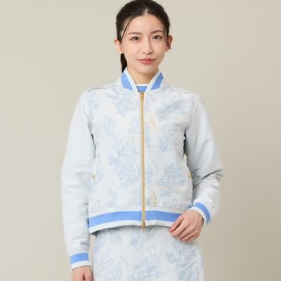 Women's】【セットアップ可】ミモザジャカードブルゾン