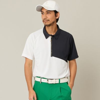 ＜Nissa Golf (Women/Men)＞【Ｍｅｎ’ｓ】【吸湿速乾／ＵＶカット】アシンメトリーメッシュポロ（２３１２２６０３）