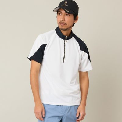 ＜Nissa Golf (Women/Men)＞【Ｍｅｎ’ｓ】【吸湿速乾／ＵＶカット】アシンメトリーモックネック（２３１２２６０８）