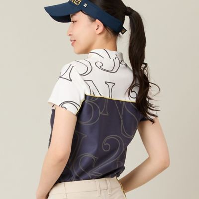 Women's】【接触冷感／吸湿速乾】ロゴプリントモックネック