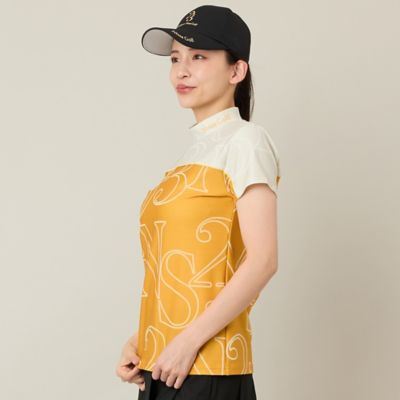 ＜Nissa Golf (Women/Men)＞【Ｗｏｍｅｎ’ｓ】【接触冷感／吸湿速乾】ロゴプリントモックネック（２３１２２６５３）