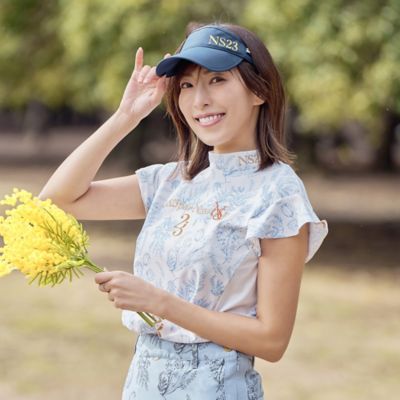 ＜Nissa Golf (Women/Men)＞【Ｗｏｍｅｎ’ｓ】ミモザプリントモックネック（２３１２２６６２）