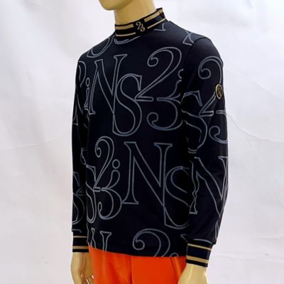 ＜Nissa Golf (Women/Men)＞【メンズ】フロッキープリント長袖モックネック（２３１２５５０３）