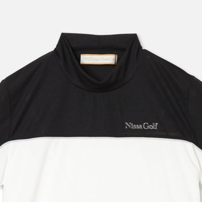Women's】切り替え半袖モックネック（23125555