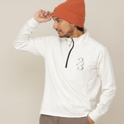 Men's／伸縮性◎】AddElm ハーフZIPモック
