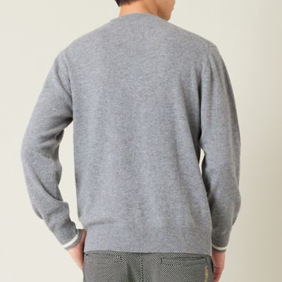 メンズ】ベーシックカラーカシミヤニットセーター（23136502