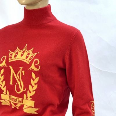 レディース】オリジナルロゴカシミヤインターシャニットセーター