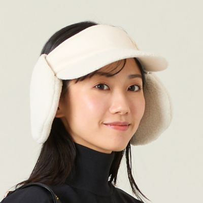 Nissa Golf (Women/Men)/ニッサゴルフ イヤーマフ付きボアフリースバイザー(23156505) 05ホワイト スポーツウェア【三越伊勢丹/公式】
