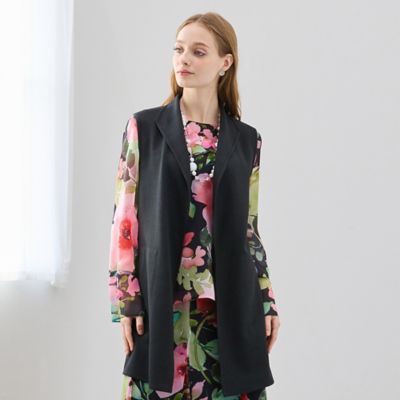 ＜Liliane Burty (Women/大きいサイズ)＞【Ｍ～４Ｌ／セットアップ対応】スラブオックス着流しベスト（５０００２６０２）