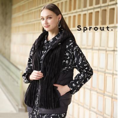 ＜Liliane Burty (Women/大きいサイズ)＞【Ｓｐｒｏｕｔ．】太コーデュロイ使い　ダウンベスト（５０００６４５１）