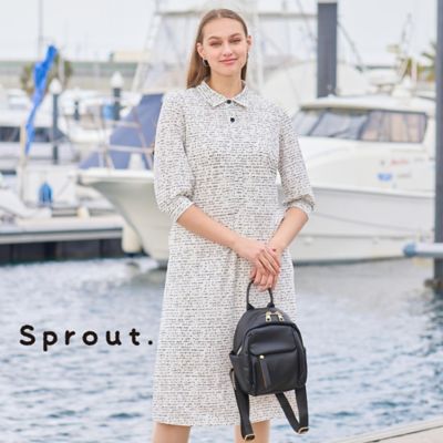 Liliane Burty (Women/大きいサイズ)/リリアン ビューティ 【Sprout.】ロゴスムースプリント シャツワンピース(50012571)