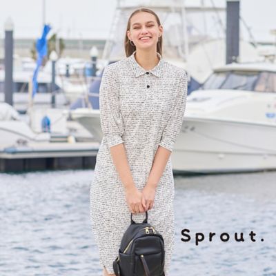 【Ｓｐｒｏｕｔ．】ロゴスムースプリント　シャツワンピース（５００１２５７１）