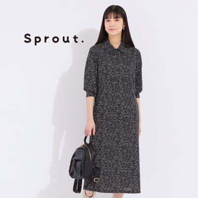 【Ｓｐｒｏｕｔ．】ロゴスムースプリント　シャツワンピース（５００１２５７１）