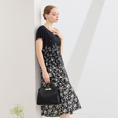 ＜Liliane Burty (Women/大きいサイズ)＞【Ｍ～４Ｌ】ウォッシャブルフラワープリントワンピース（５００１２６４１）